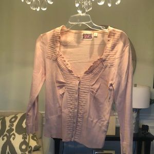Anthropologie pale pink size medium fitted cardigan